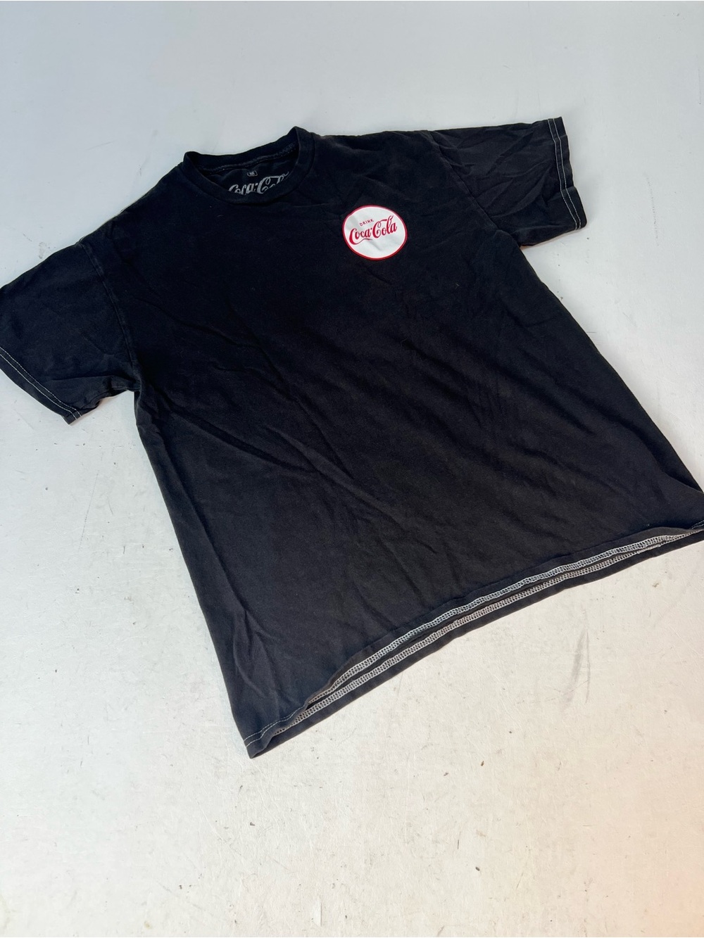 Coca Cola Black Short Sleeve Tee with Red & White Logo Patch